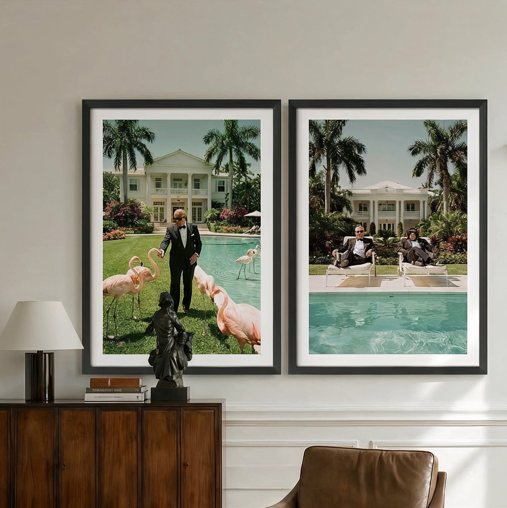 Décoration intérieure style Palm Beach : Les œuvres d'art murales qui s'y intègrent