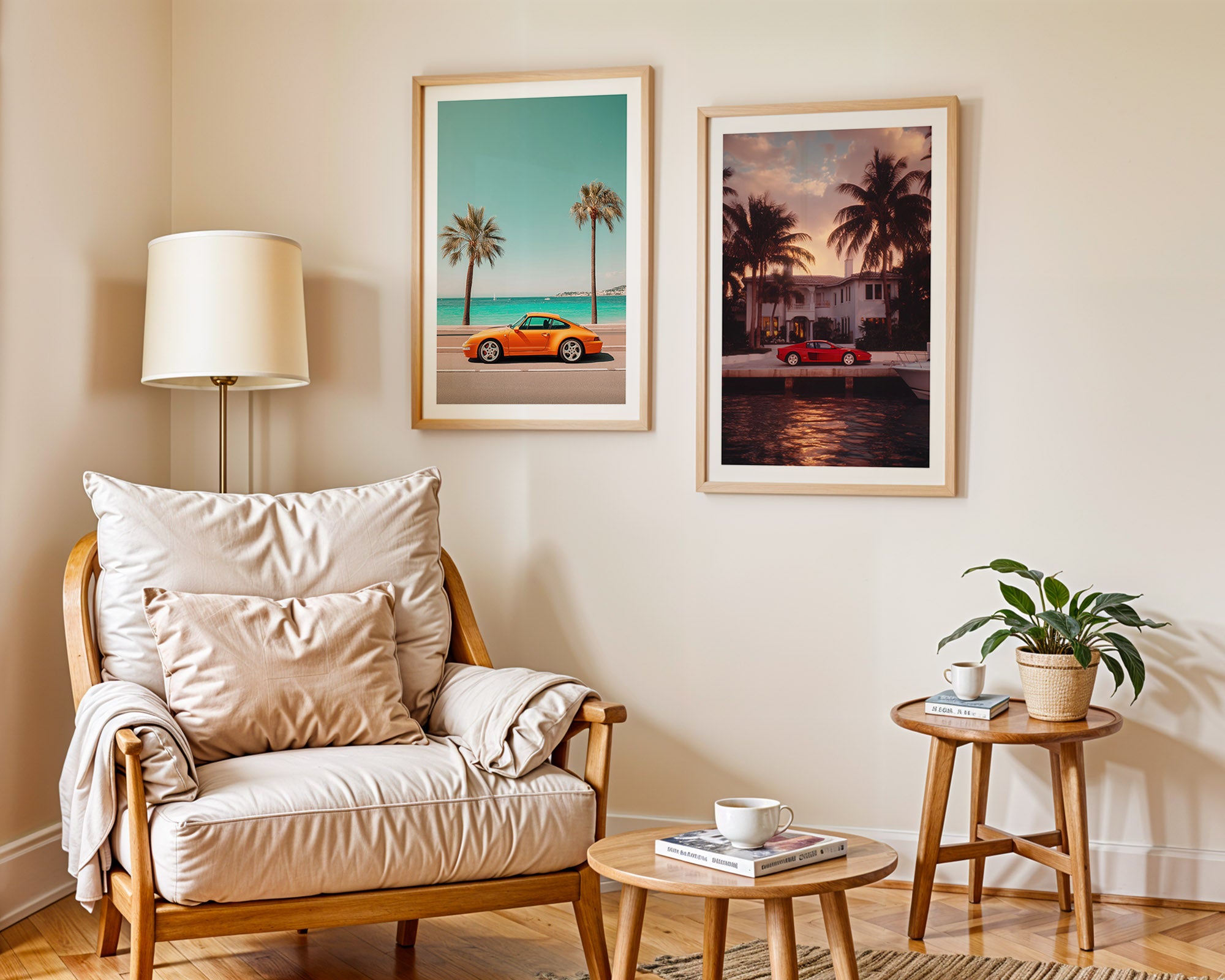 Miami Mansion Ferrari Poster