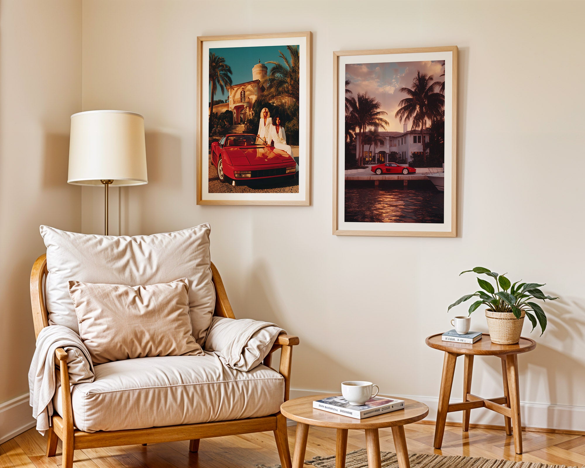 Ferrari Testarossa Riviera Glamour Poster