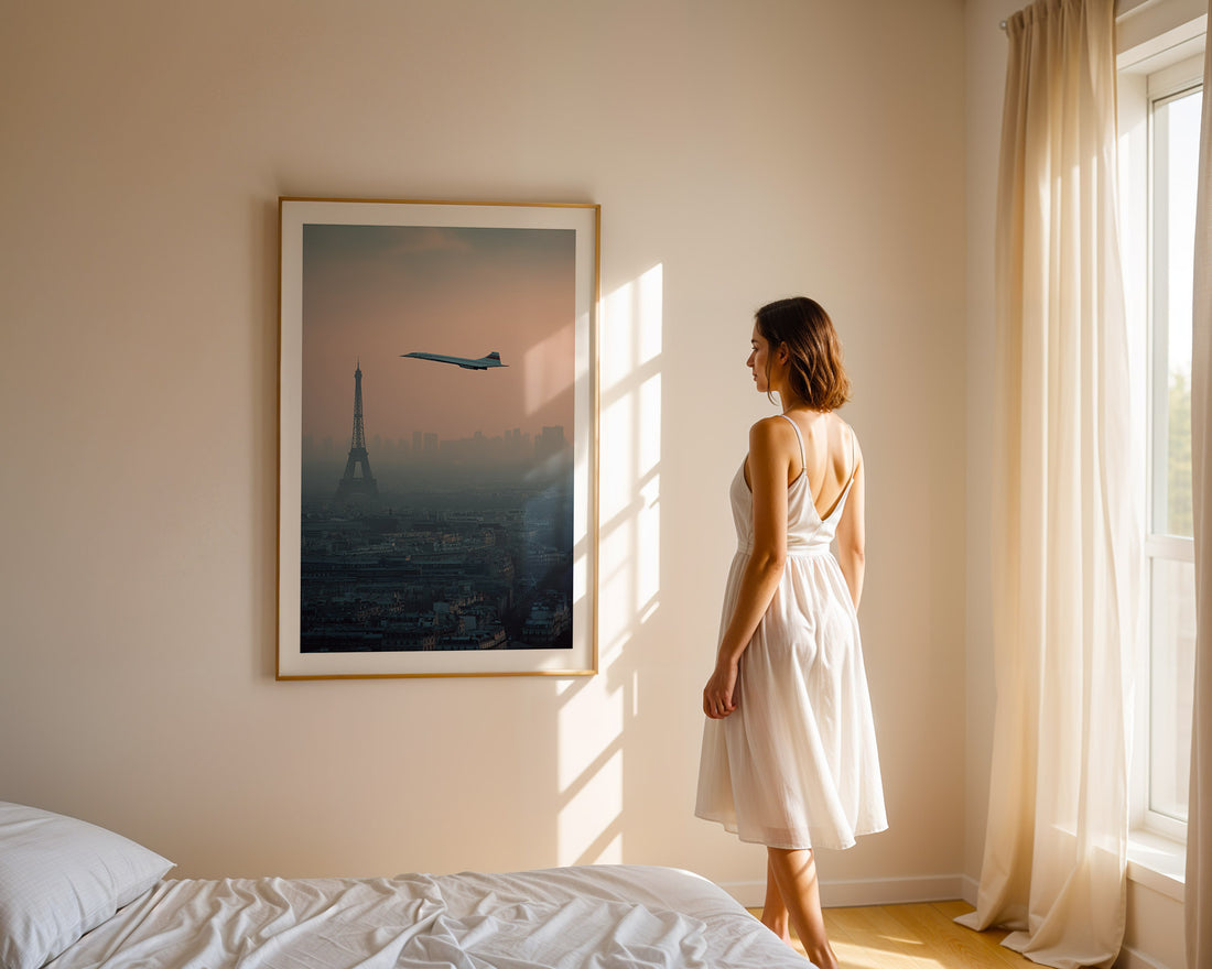 Concorde Over Paris Poster