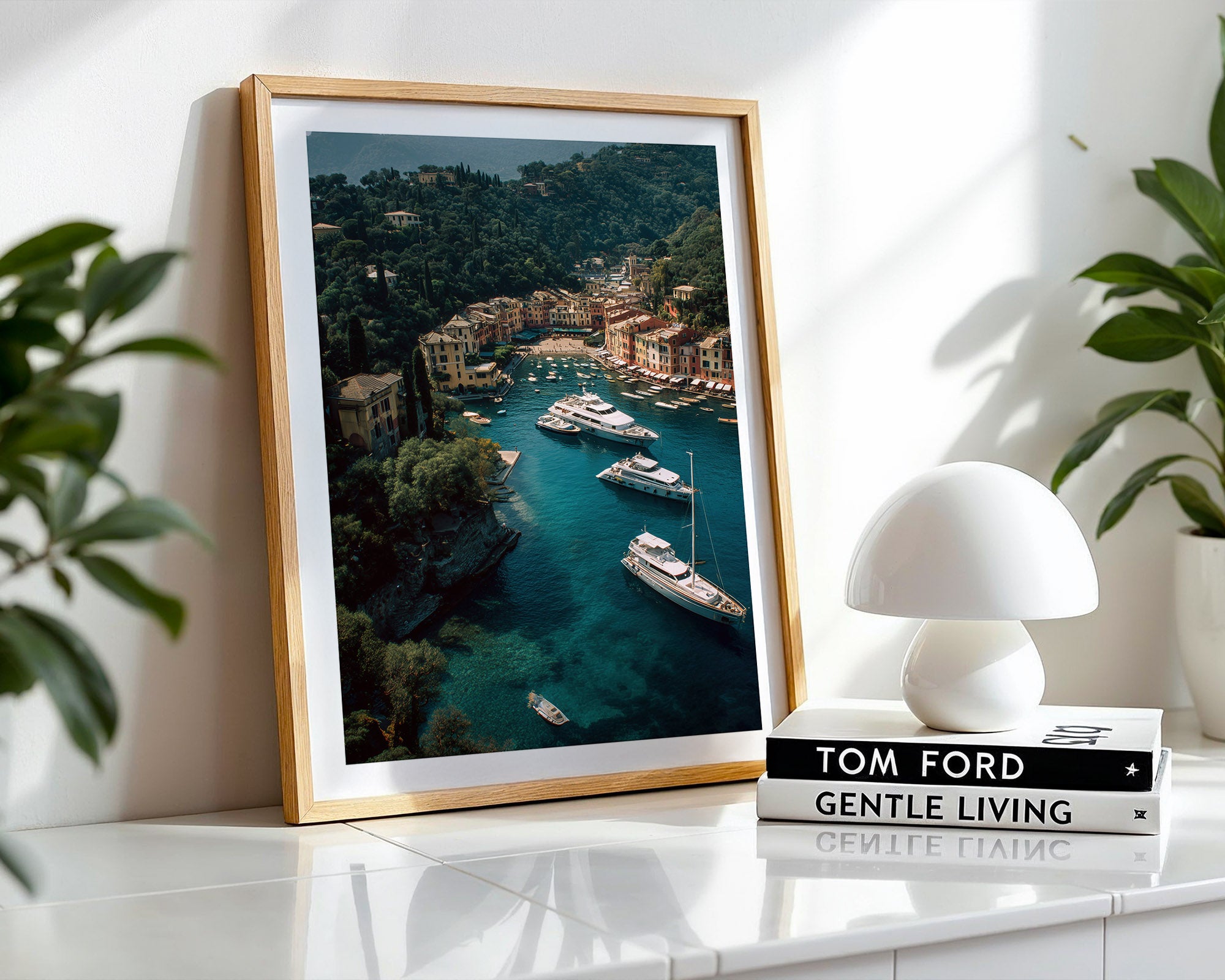 Yachts in Portofino Poster