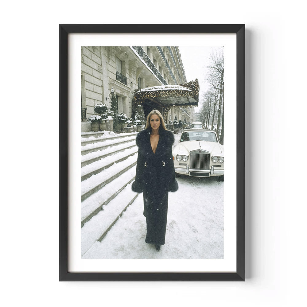 Winter Parisian Elegance Poster