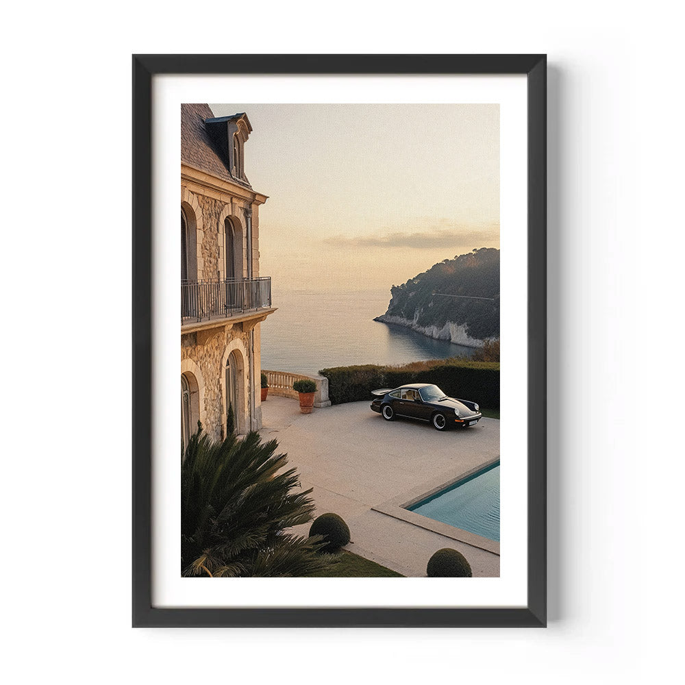 Porsche 911 Riviera Sunset Poster