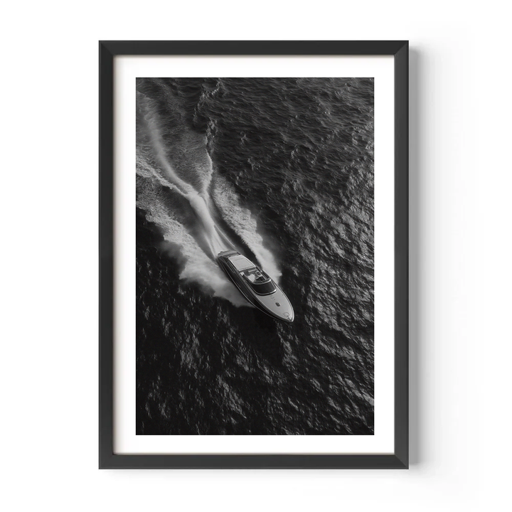 Boat on the Riviera Ocean Poster