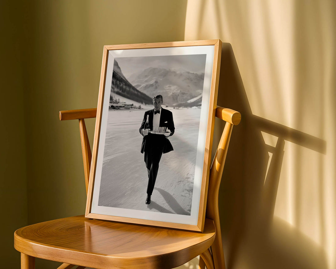 Vintage Waiter in Gstaad Poster