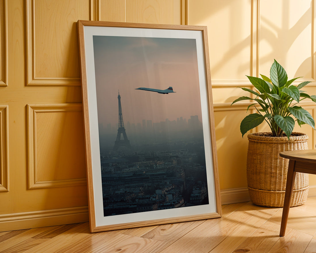 Concorde Over Paris Poster