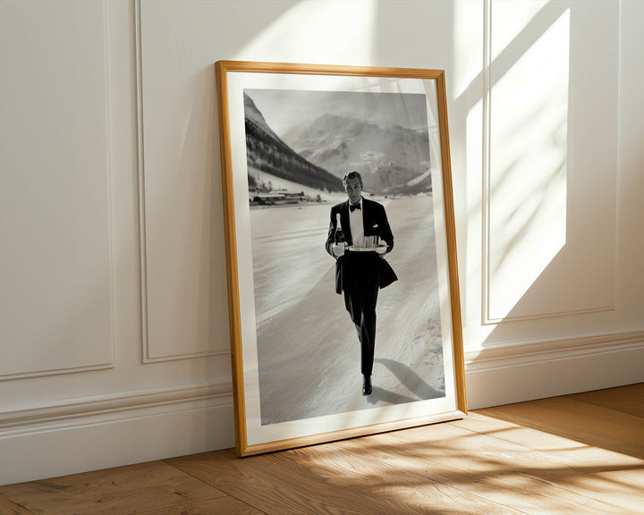 Vintage Waiter in Gstaad Poster