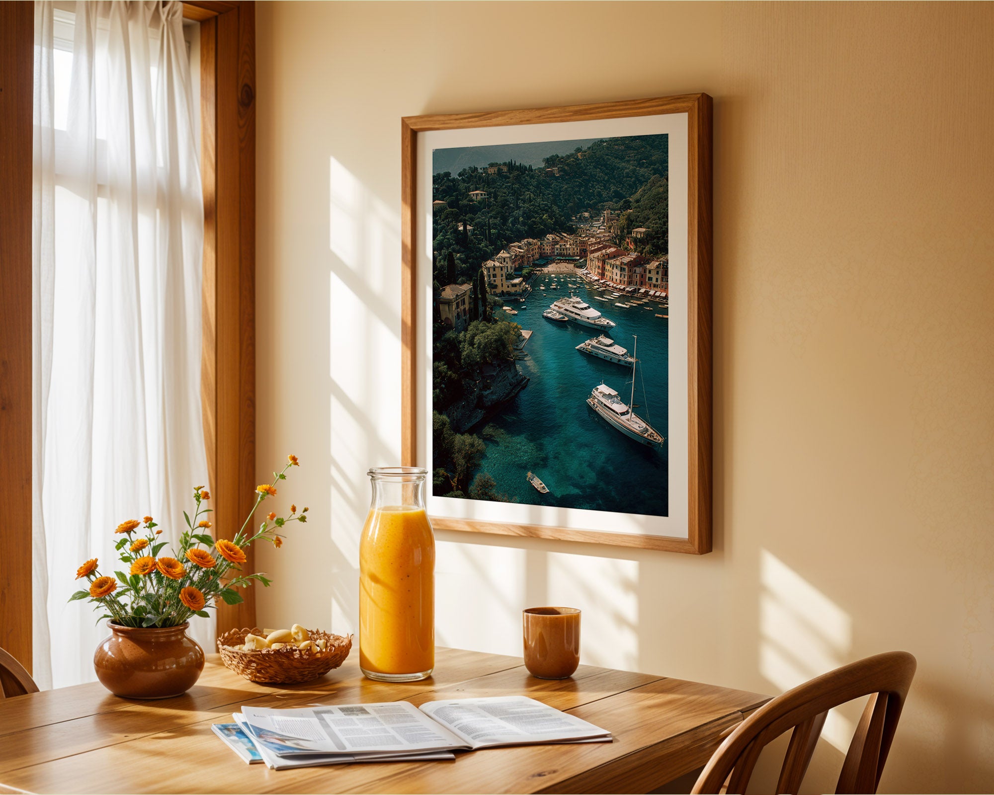 Yachts in Portofino Poster