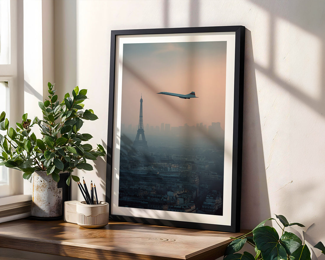 Concorde Over Paris Poster