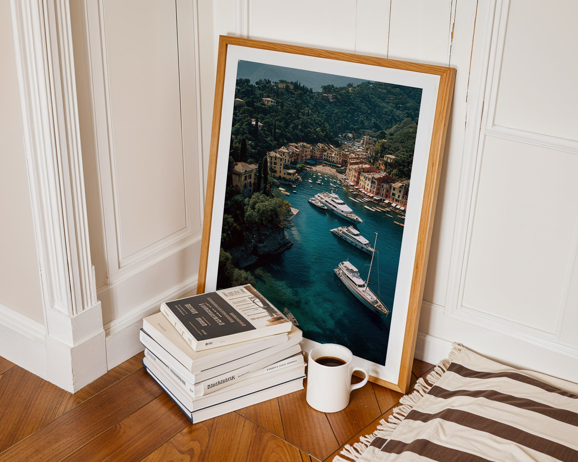 Yachts in Portofino Poster