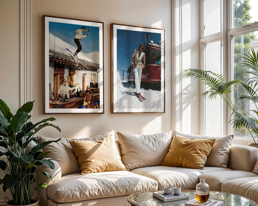 Champagne Run in the Swiss Alps Poster