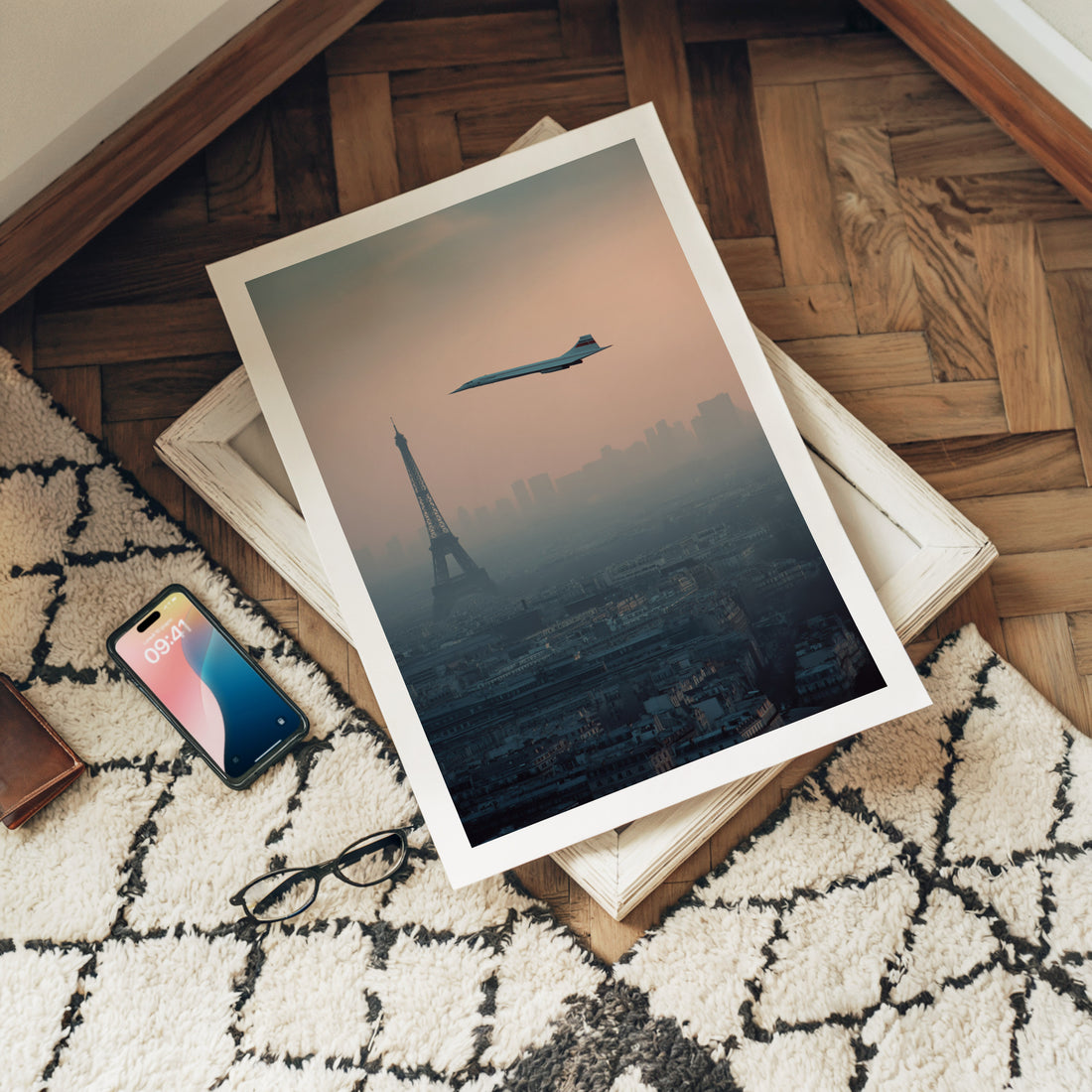 Concorde Over Paris Poster