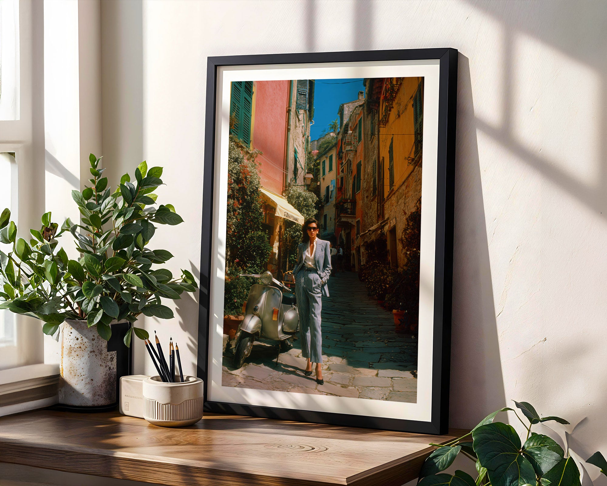 Vespa of Portofino Poster