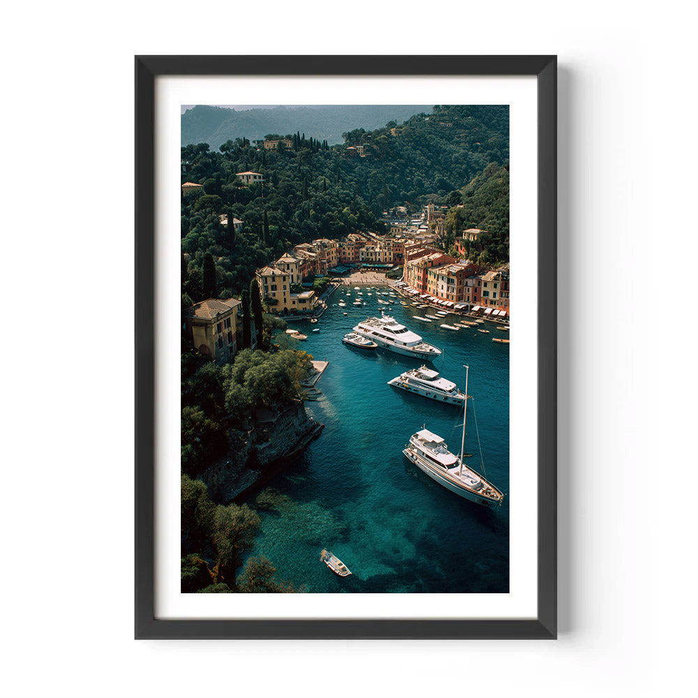 Yachts in Portofino Poster