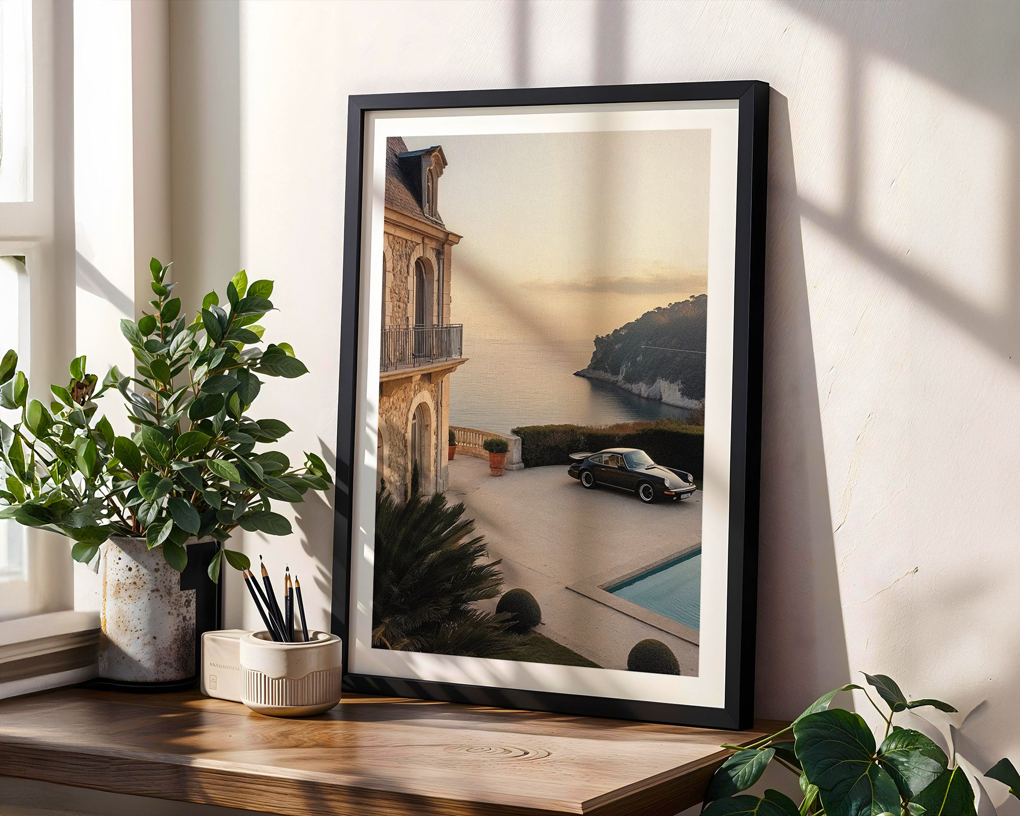 Porsche 911 Riviera Sunset Poster