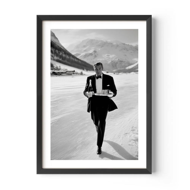 Vintage Waiter in Gstaad Poster