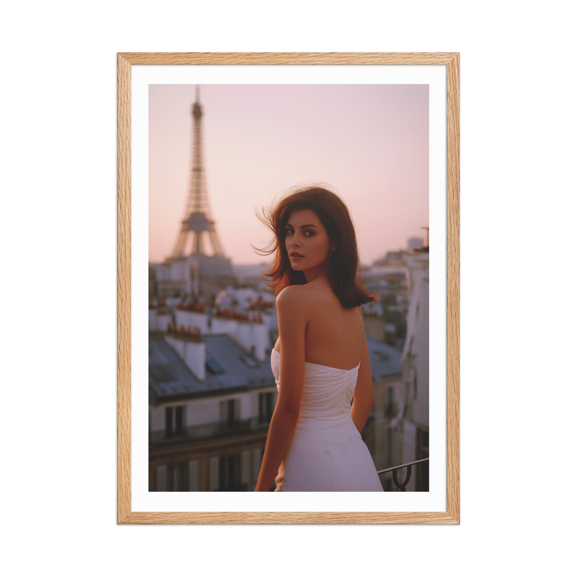 Vintage poster of a girl in Paris.